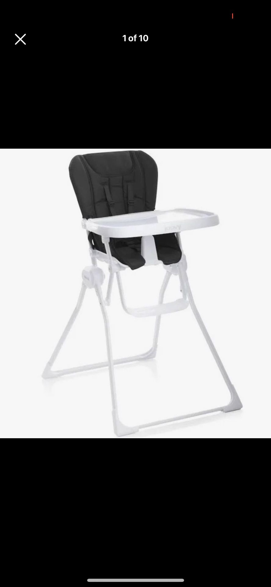 Joovy Nook Compact Fold Swing Open Tray High Chair - Black