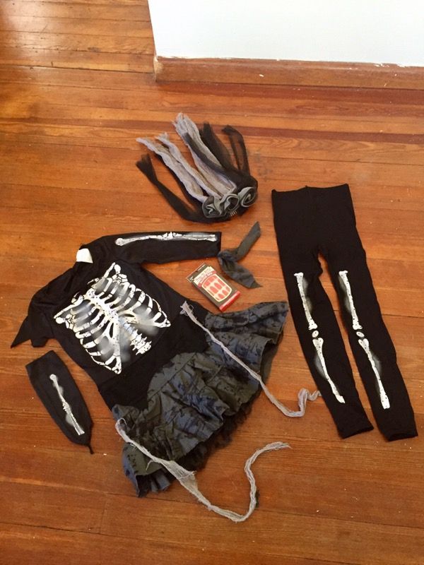 Skeleton bride kids costume