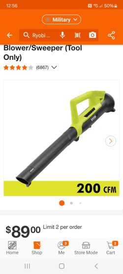 Ryobi 18v Blower TOOL ONLY