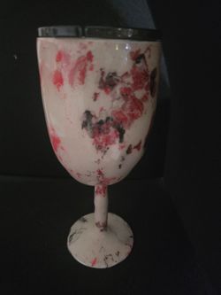 Wine glass 10oz long stem stainless steel resin tumbler handmade