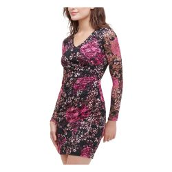 🌸 GUESS Women's Mesh Floral Cocktail Dress – Pink | Size 4 🌸