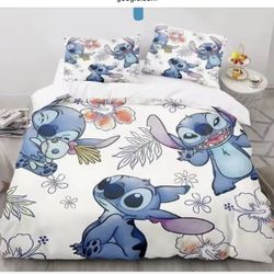 Stitch King Size Duvet Cover With 2 Matching Pillow Shams
