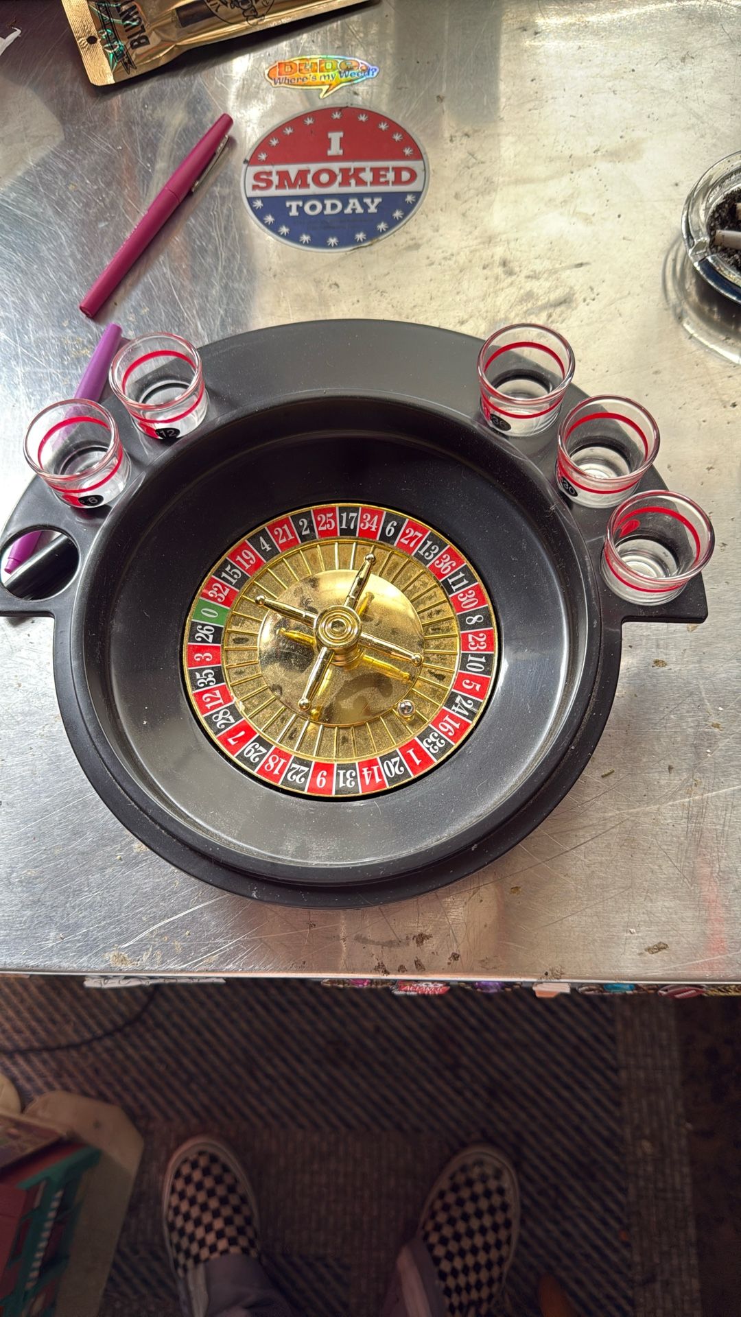 Roulette Drinking Game Missing One Glass Man Cave