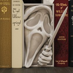 Ghost Face Killer Monster Fantasy Bookend Horror Book Nook