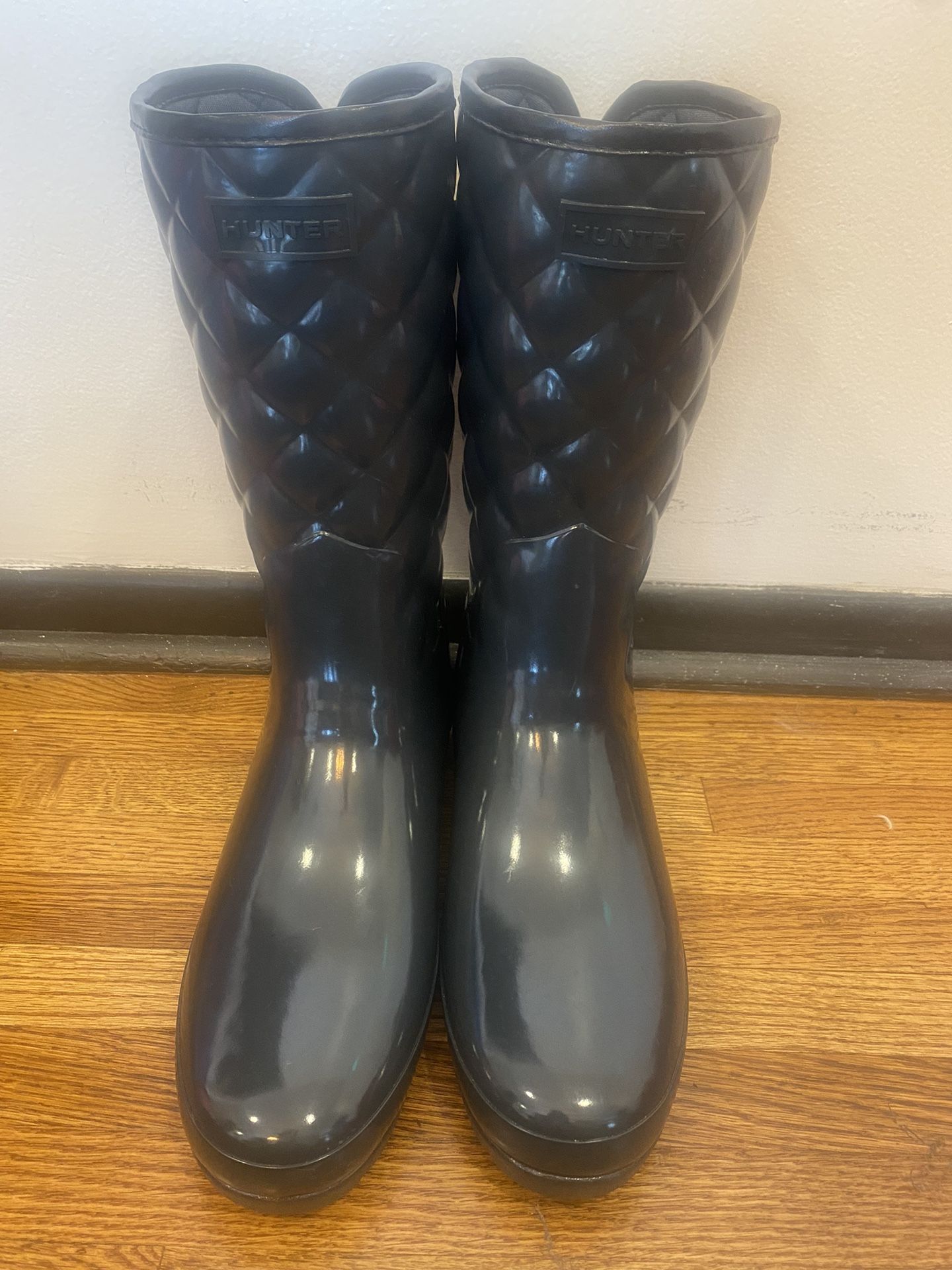 Hunter Tall Navy Blue Rain Boots Womens Size 9