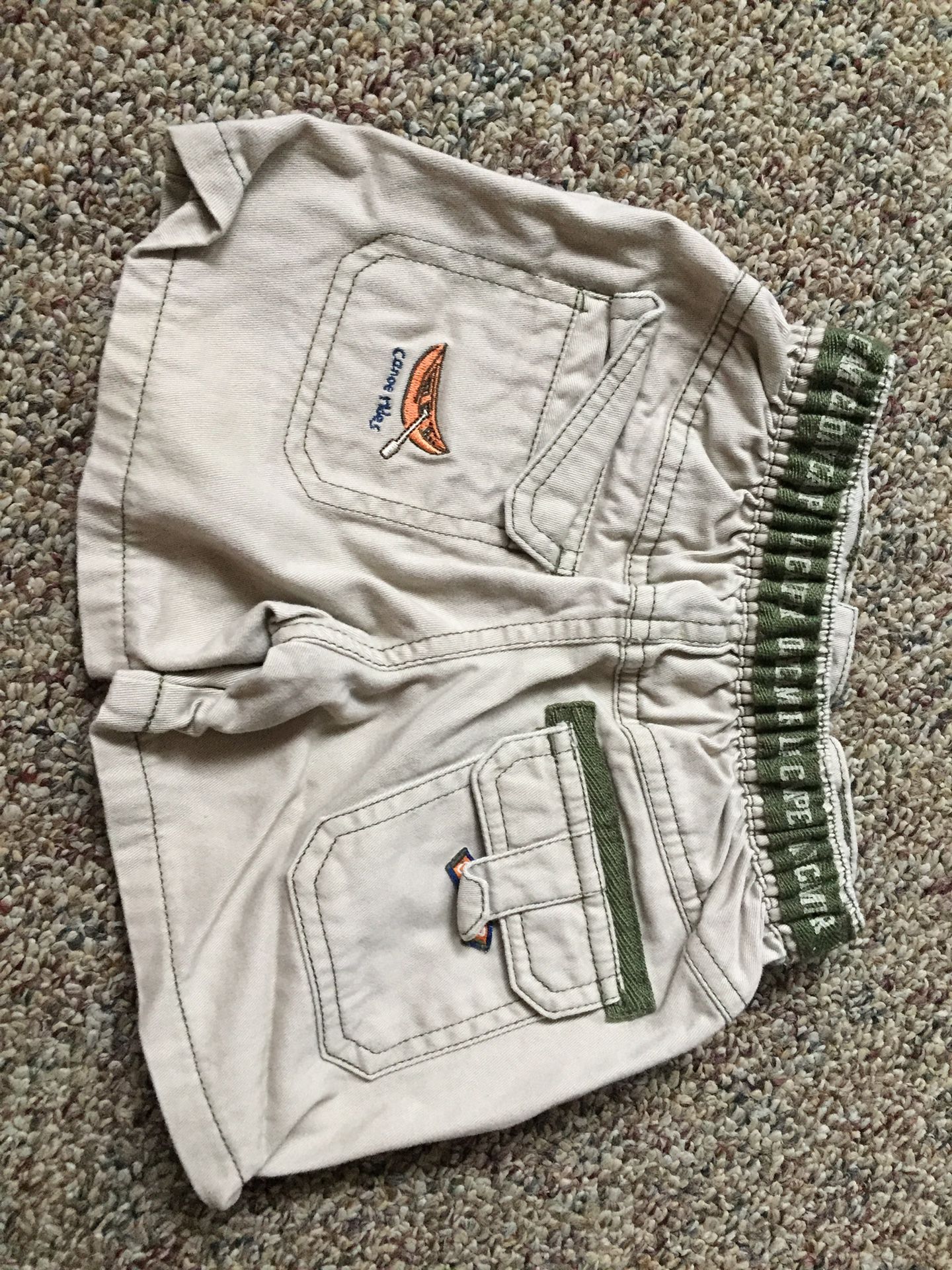 Baby boy khaki shorts size 6 to 9 months happy camper summer