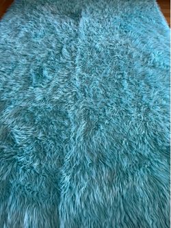 Soft Fluffy Area Rug Teal Color
