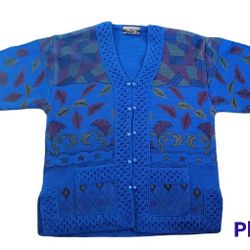 Vtg MOST Daffodil Cardigan Knit Sweater