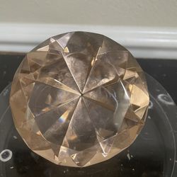 Diamond Cut Crystal Paperweight 3”