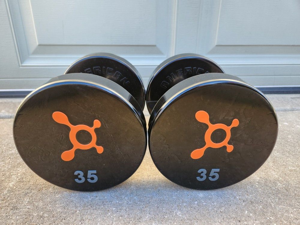 American Barbell Orange Theory Branded 35lb Commercial Dumbbells