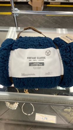 Vintage Classic Lambswool Sherpa Mink Throw Blanket