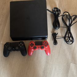 PS4 Slim With Two Controllers 