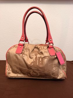 Coach Satchel Handbag with Horse & Carriage Print