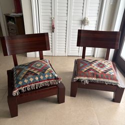 2 Heavy Wood Chairs