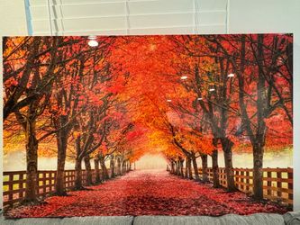 Large Autumn Tree Path Wall Art