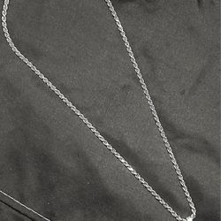 24"inch 4mm Solid 925 Silver Diamond Cut Twisted Rope Chain With 18k Over 925 Silver Pendent, Diamonds Are Real
