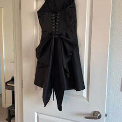 big bow black dress