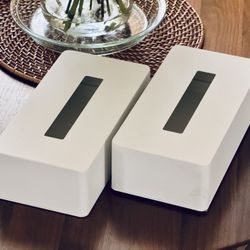 Yamazaki Steel Tissue Case White Pair