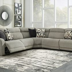 Colleyville Stone Armless Power Recliner 5 Piece Sectional

