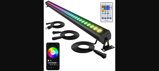 40" Linkable LED Light Bar - RGBCW Color-Changing Wall Washer, 180W, Smart App & Remote, IP65
