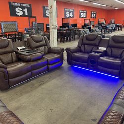 Led Bluetooth Sofa Loveseat Recliner 