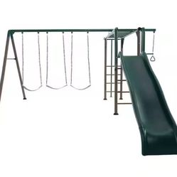 Earthtone Colors Monkey Bar Adventure Swing Set