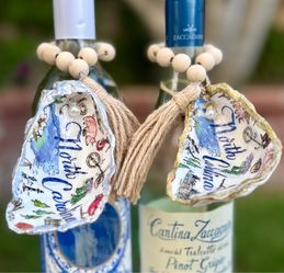 Handmade oyster shell ornaments – North Carolina State/host hostess gift