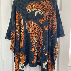 New With Tags! Anthropologie Conditions Apply Collection Leopard Print Poncho
