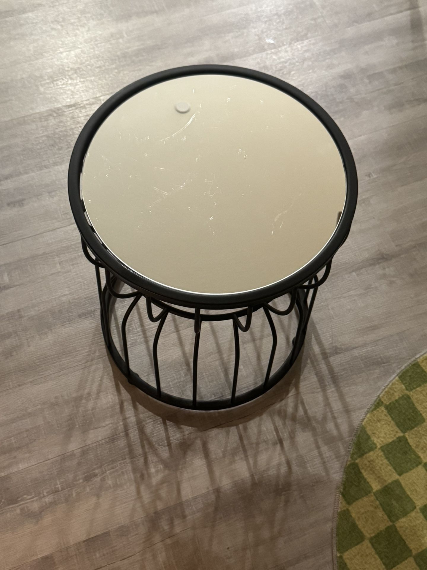 Side Table End Table Black Mirror