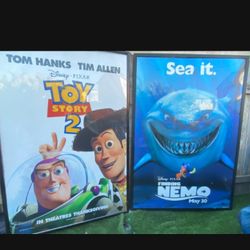 Walt Disney. TOY STORY 2   &. FINDING NEMO   JUMBO MOTION PICTURE POSTER  FRAMES .72"H X 50" W
