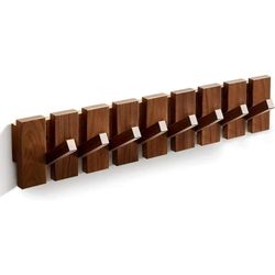 Wood Coat Rack Wall Mount, Coat Hooks Hanger Wall Mounted, Heavy Duty Wall Coat Rack with 8 Hooks for Hanging Coats/Keys/Hats/Robe&Towels/Plants/Bags,