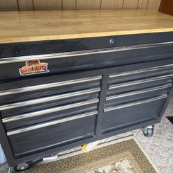 Kobalt Rolling Tool Chest with Wood Top – 275 firm TODAY ONLY