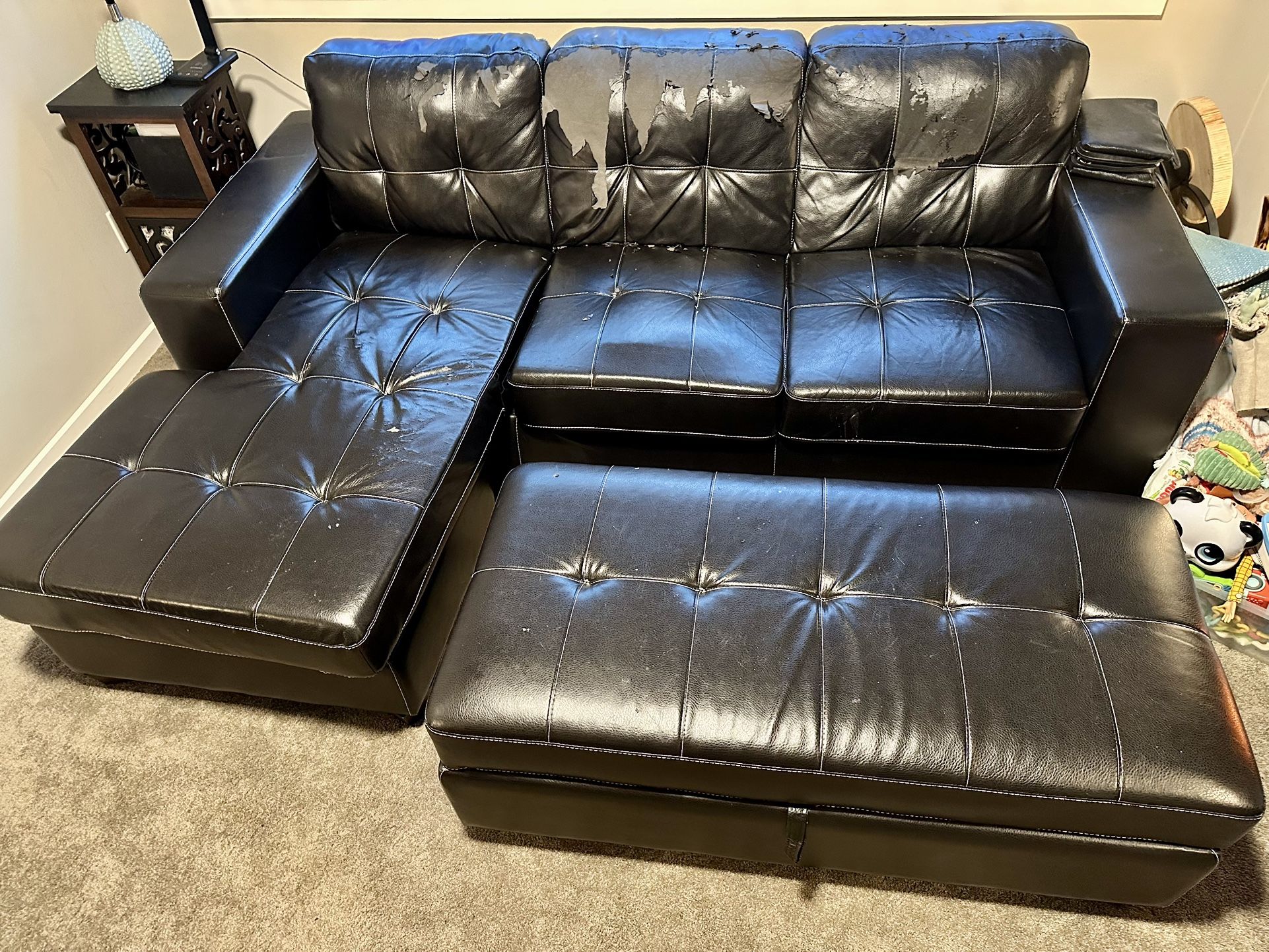 FREE Couch and Ottoman, Black