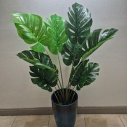 *** REDUCED *** 45" Faux Monstera in a 21" Blue Resin Planter @ Lasting Creations