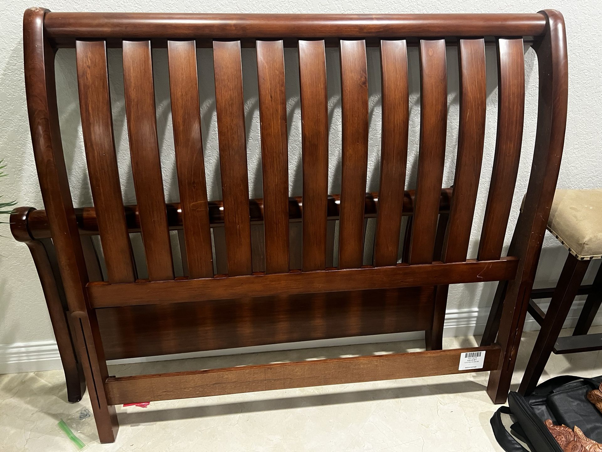 Wood Full Sleigh Bed Frame