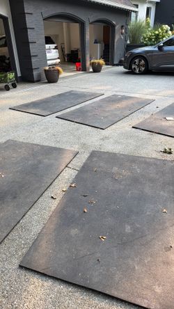 Rubber mats for garage or gym
