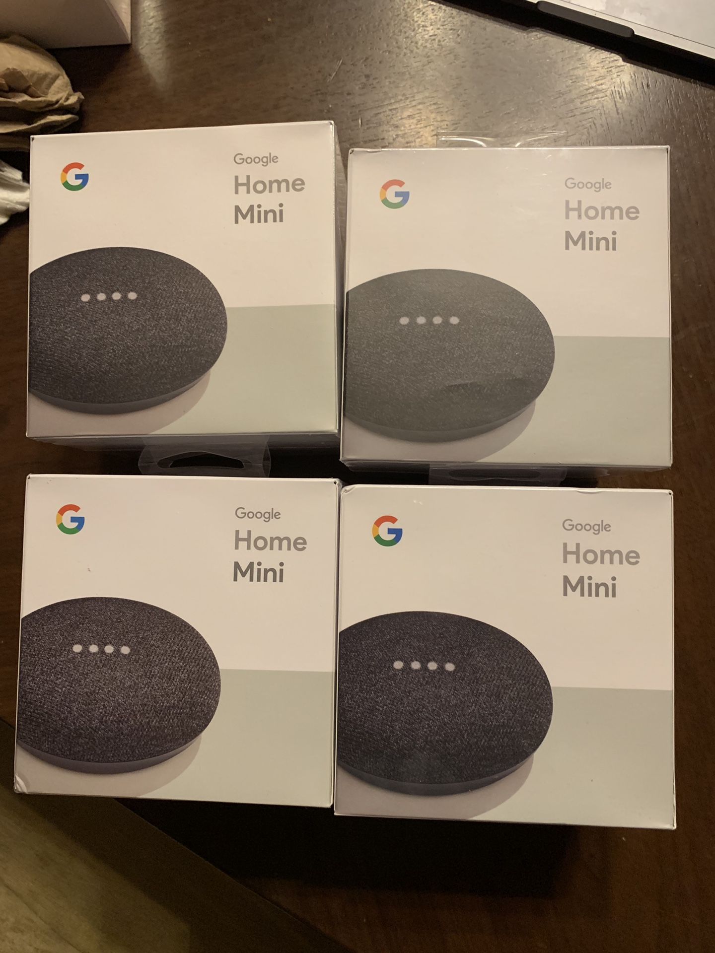 4 Google Home Mini Charcoal Brand New