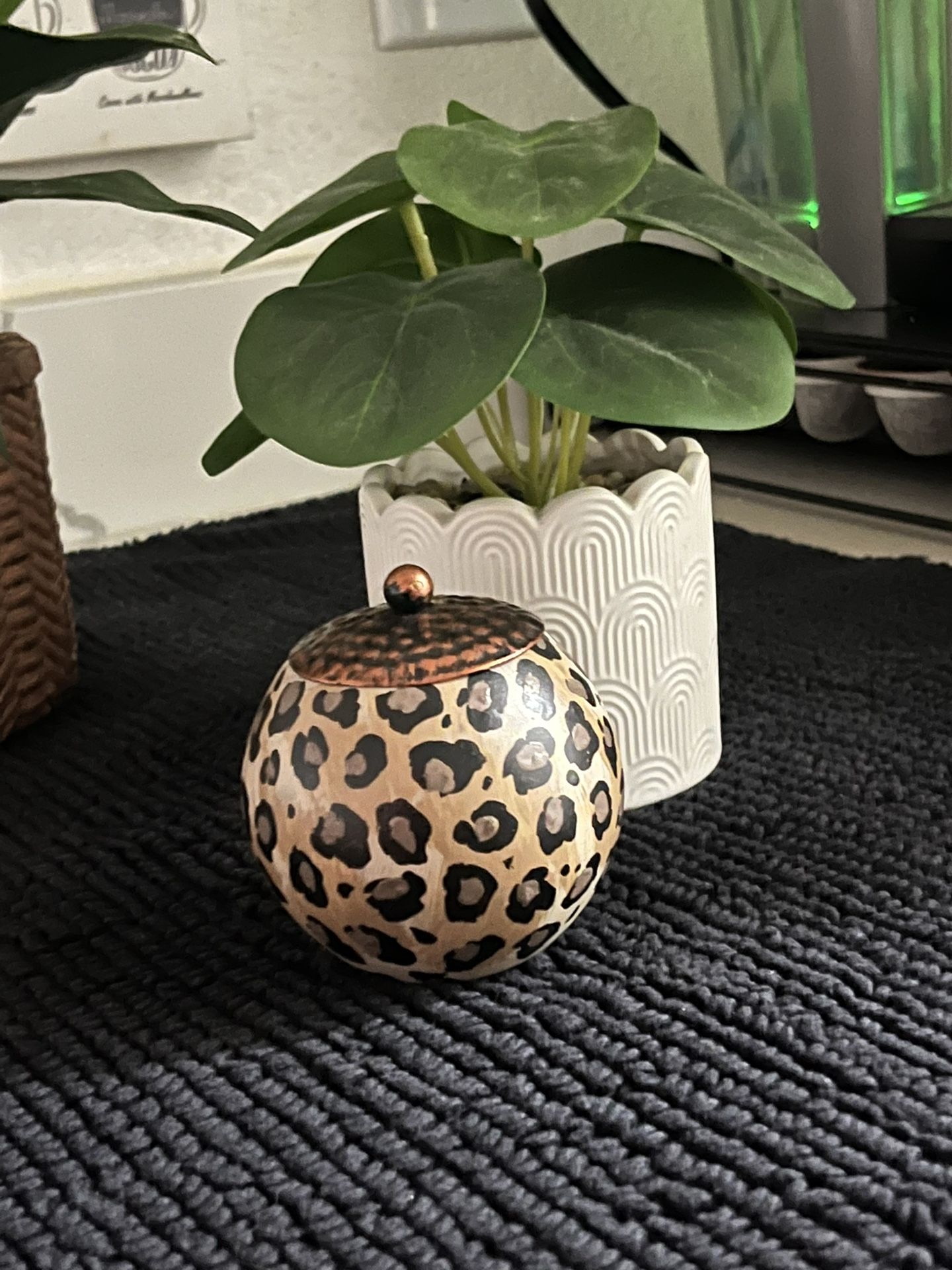 Beautiful HAND PAINTED leopard Print Tea Candle Holder 🌿🐆🌿🌿🌿🐆