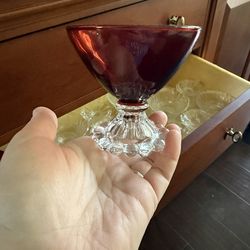 Vintage red anchor hawking bobble glass