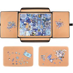 1500 Pieces Jigsaw Puzzle Board, Portable Puzzle Board, Jigsaw Puzzle Table Board, Puzzle Keeper Puzzle Sorting Trays & Detachable Board#3128SR4