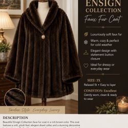Gorgeous Faux Fur Coat - Size 3X