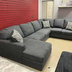 ⚡$39 Down Payment ⚡ EDENFIELD CHARCOAL LAF SECTIONAL