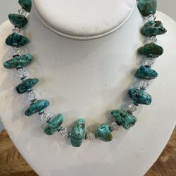 Genuine, turquoise, necklace, 