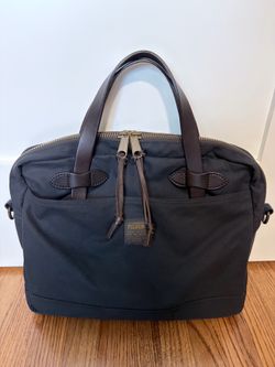 FILSON Tin Cloth Compact Briefcase - Navy - Mint Condition