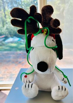 Snoopy Christmas Reindeer Plush Stuffed Animal