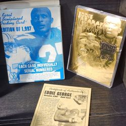 1997 Score Board Eddie George 23 Karat Gold Rookie of the Year Houston Oilers   