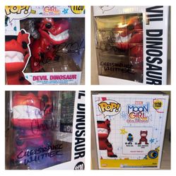 Funko Pop MARVEL MOON GIRL & DEVIL DINOSAUR Devil Dinosaur w/ 5 Signatures 