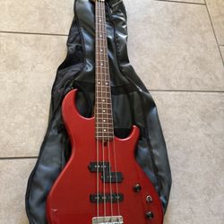 Vintage 80s Aria Pro II The Cat Bass Red Finish 4 String Electronic Bass Guitar
