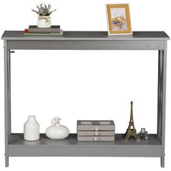 Console Table X Shaped Side Table 2 Tier Storage Shelf