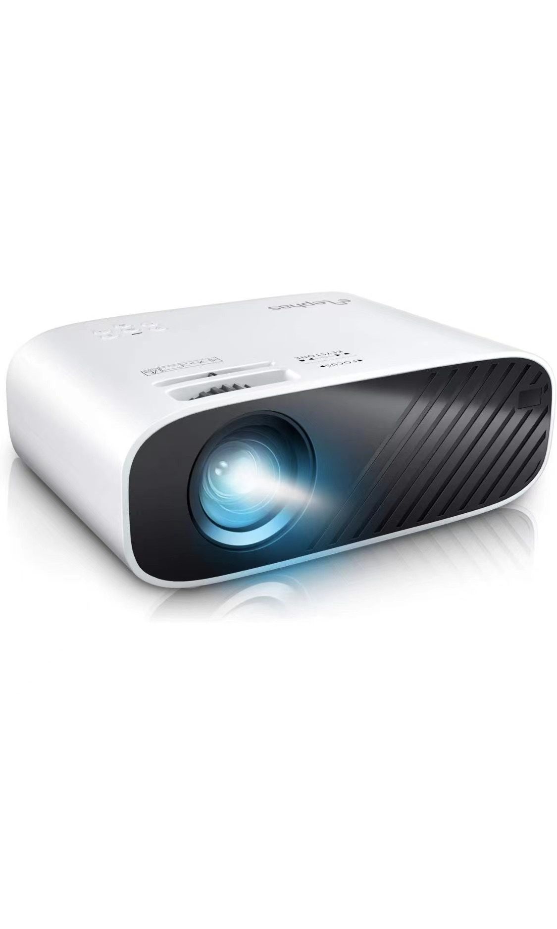 Mini Movie Projector, 5000 Full HD 1080P Video Projector, with 50, 000 Hours LED Lamp Life and 200" Display, Compatible with USB/HDMI/VGA/Laptop/iPhon
